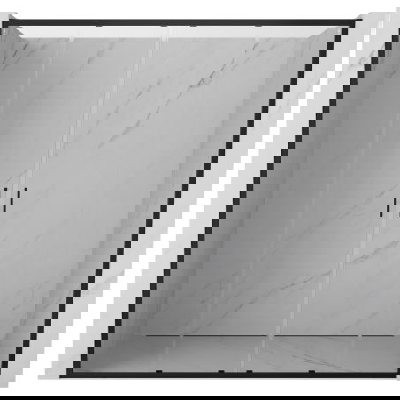 Mexen Exo dvigubos slankiojančios dušo durys 200 cm, permatomos, juodos - 8152-200-000-70-00