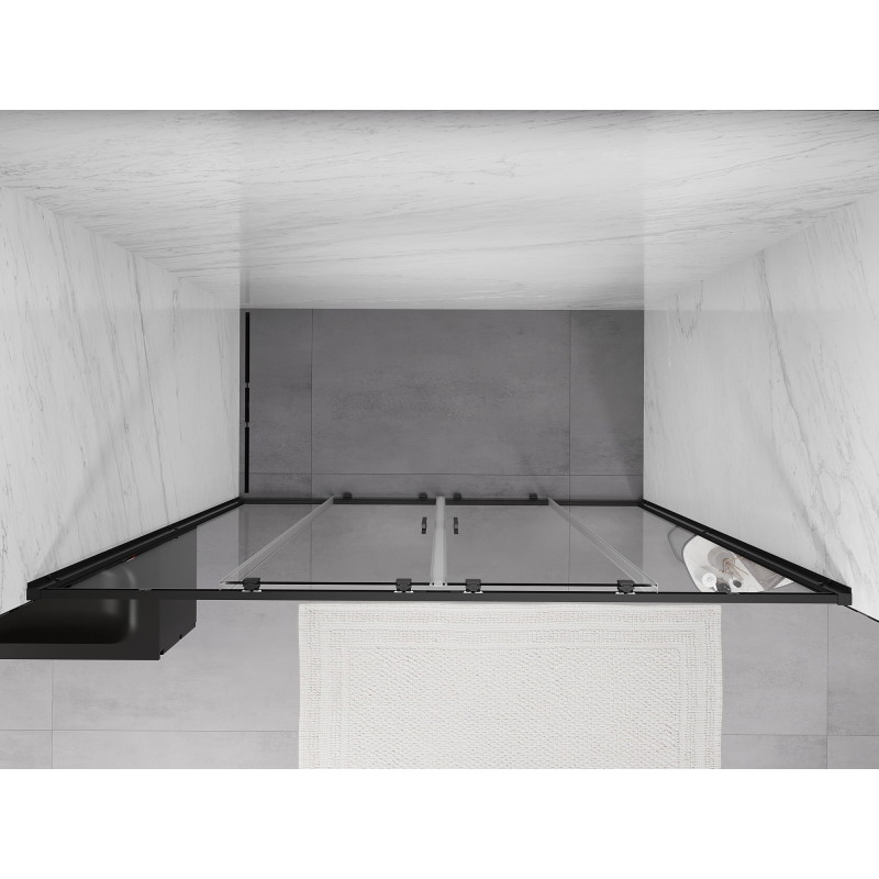 Mexen Exo-S Duo dvigubos slankios dušo durys 190 cm, permatomos, juodos - 8152-190-000-70-00