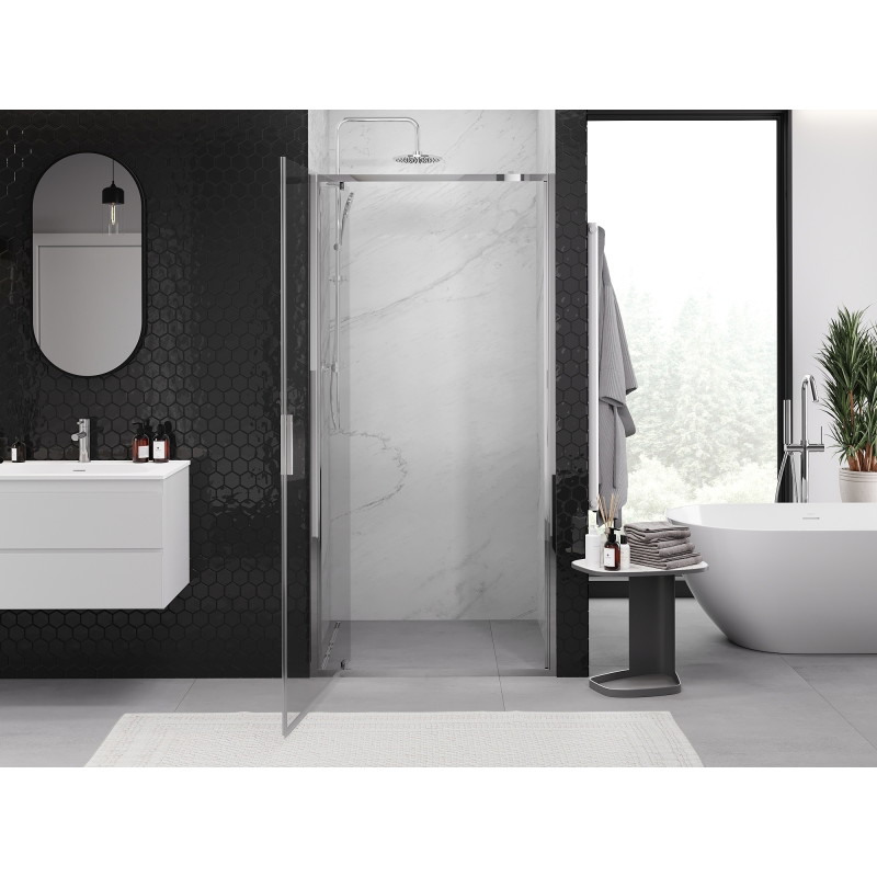 Mexen Exo-BR atsidarančios dušo durys 70 cm, permatomos, chromuotos - 8181-070-000-01-00