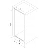 Mexen Exo-BR atsidarančios dušo durys 70 cm, permatomos, chromuotos - 8181-070-000-01-00