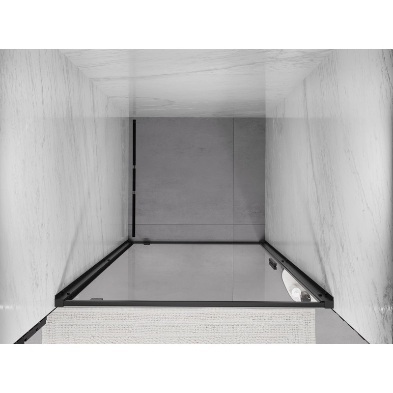 Mexen Exo-BR atveriamos dušo durys 65 cm, permatomos, juodos - 8181-065-000-70-00