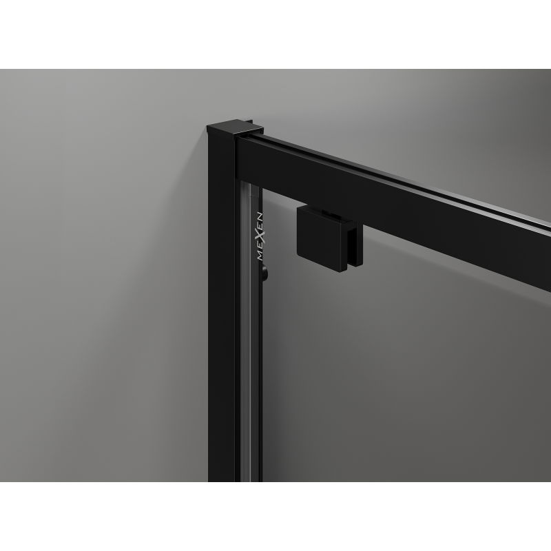 Mexen Exo varstomos dušo durys 70 cm, permatomos, juodos - 8181-070-000-70-00