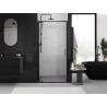 Mexen Exo-BR atsidarančios dušo durys 90 cm, permatomos, juodos - 8181-090-000-70-00
