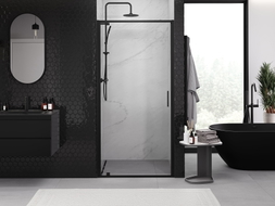 Mexen Exo-BR varstomos dušo durys 100 cm, skaidrios, juodos - 8181-100-000-70-00