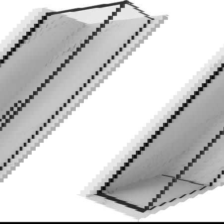 Mexen Exo dušo kabina su varstomomis durimis 75 x 75 cm, skaidri, juoda - 817-075-075-70-00