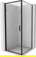 Mexen Exo dušo kabinos atidaromos durys 80 x 80 cm, permatoma, juoda - 817-080-080-70-00