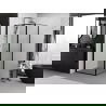 Mexen Exo dušo kabinos atidaromos durys 80 x 80 cm, permatoma, juoda - 817-080-080-70-00