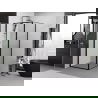 Mexen Exo dušo kabinos atidaromos durys 80 x 80 cm, permatoma, juoda - 817-080-080-70-00