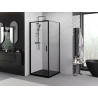 Mexen Exo-B atsidarančioji dušo kabina 85 x 85 cm, permatoma, juoda - 817-085-085-70-00