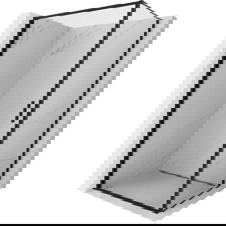 Mexen Exo atidaroma dušo kabina 85 x 90 cm, permatoma, juoda - 817-085-090-70-00