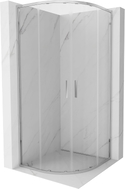 Mexen Exo-S Duo pusapvalė stumdoma dušo kabina 90 x 90 cm, permatoma, chromas - 8132-090-090-01-00