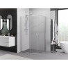 Mexen Exo-S Duo asimetriška stumdomo pusapskričio dušo kabina 90 x 80 cm, permatoma, chromuota - 8132-090-080-01-00