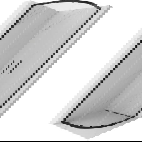 Mexen Exo dušo kabina pusiau apvali slankiojanti 80 x 80 cm, permatoma, juoda - 8132-080-080-70-00