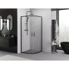 Mexen Exo-S Duo pusapvalė stumdomų durų dušo kabina 80 x 80 cm, permatoma, juoda - 8132-080-080-70-00