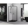 Mexen Exo-S Duo pusapvalė slankiojančios durys dušo kabina 90 x 90 cm, permatoma, juoda - 8132-090-090-70-00
