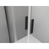 Mexen Exo pusapvalė stumdomos durys dušo kabina 90 x 90 cm, skaidri, juoda - 8132-090-090-70-00