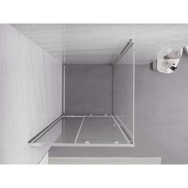 Mexen Exo-S 100 x 100 cm slankiojanti dušo kabina, skaidri, chromuota - 8151-100-100-01-00