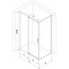 Mexen Exo-R varstoma dušo kabina 115 x 75 cm, skaidri, chromas - 819-115-075-01-00