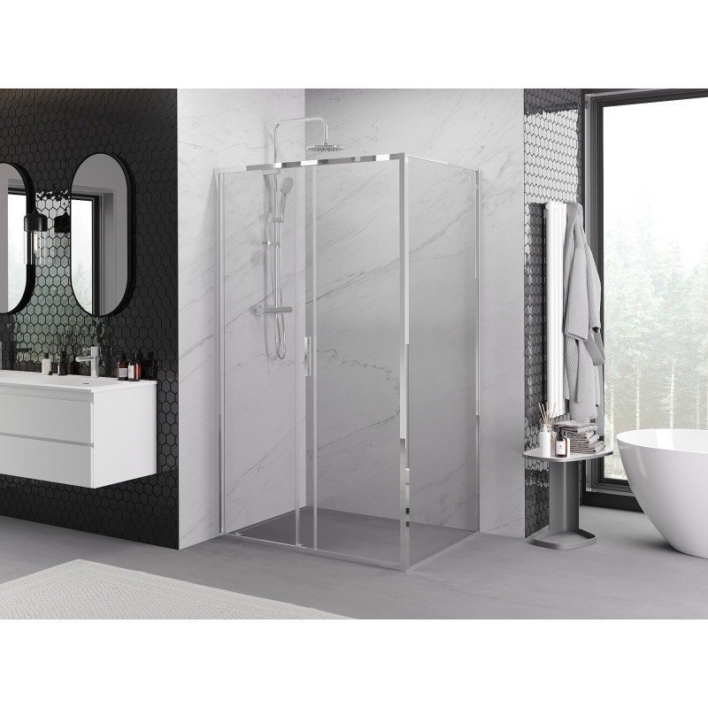 Mexen Exo-S stumdomasis dušo kabina 155 x 80 cm, skaidrus, chromas - 8151-155-080-01-00