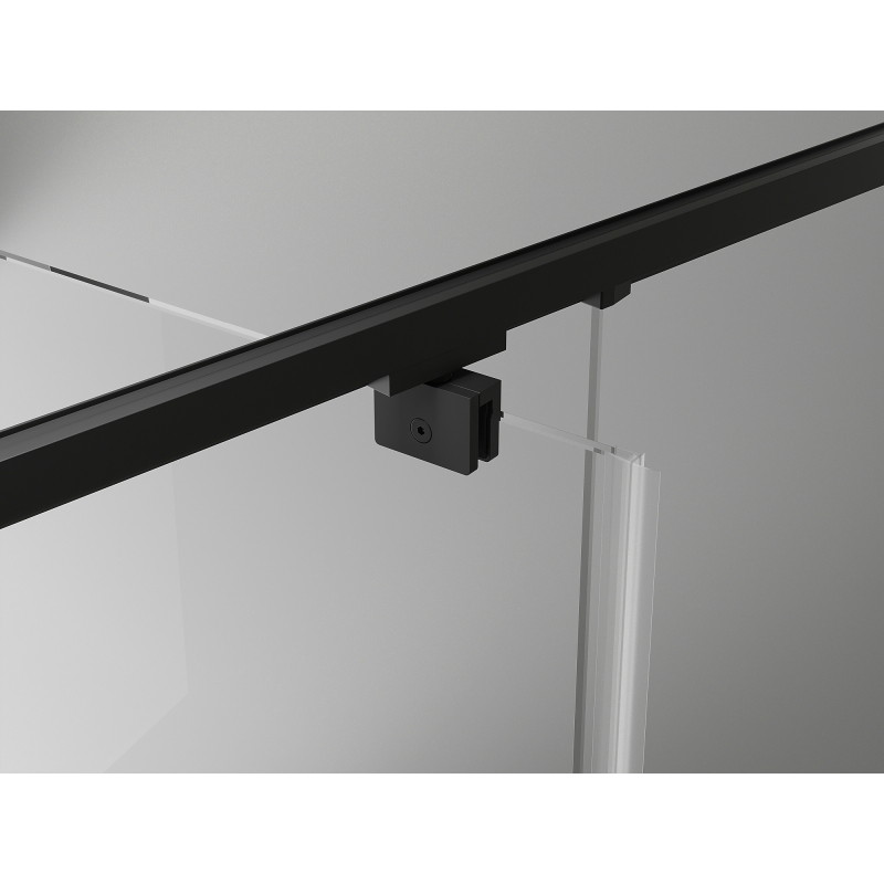 Mexen Exo-R dušo kabina su atveriamomis durimis 150 x 70 cm, permatoma, juoda - 819-150-070-70-00