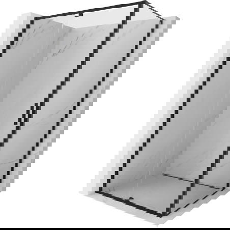 Mexen Exo Varstoma dušo kabina 125 x 80 cm, permatoma, juoda - 819-125-080-70-00