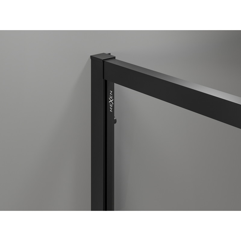 Mexen Exo dušo kabina su atveriamomis durimis 125 x 85 cm, permatomos, juoda - 819-125-085-70-00