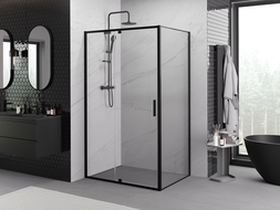 Mexen Exo atidaroma dušo kabina 120 x 90 cm, skaidri, juoda - 819-120-090-70-00