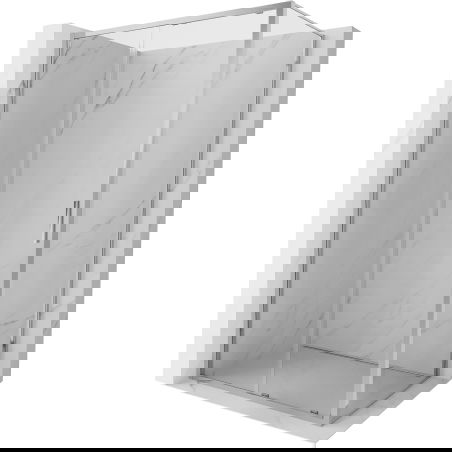 Mexen Exo slenkantis dušo kabinas 120 x 100 cm, permatomas, chromas - 8151-120-100-01-00
