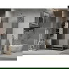Mexen Lima sulankiojamas dušo kabinas 100 x 80 cm, grafitas, chromas + Flat dušo padėklas, juodas - 856-100-080-01-40-4070