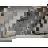 Mexen Lima sulankiojamas dušo kabinas 100 x 80 cm, grafitas, chromas + Flat dušo padėklas, juodas - 856-100-080-01-40-4070