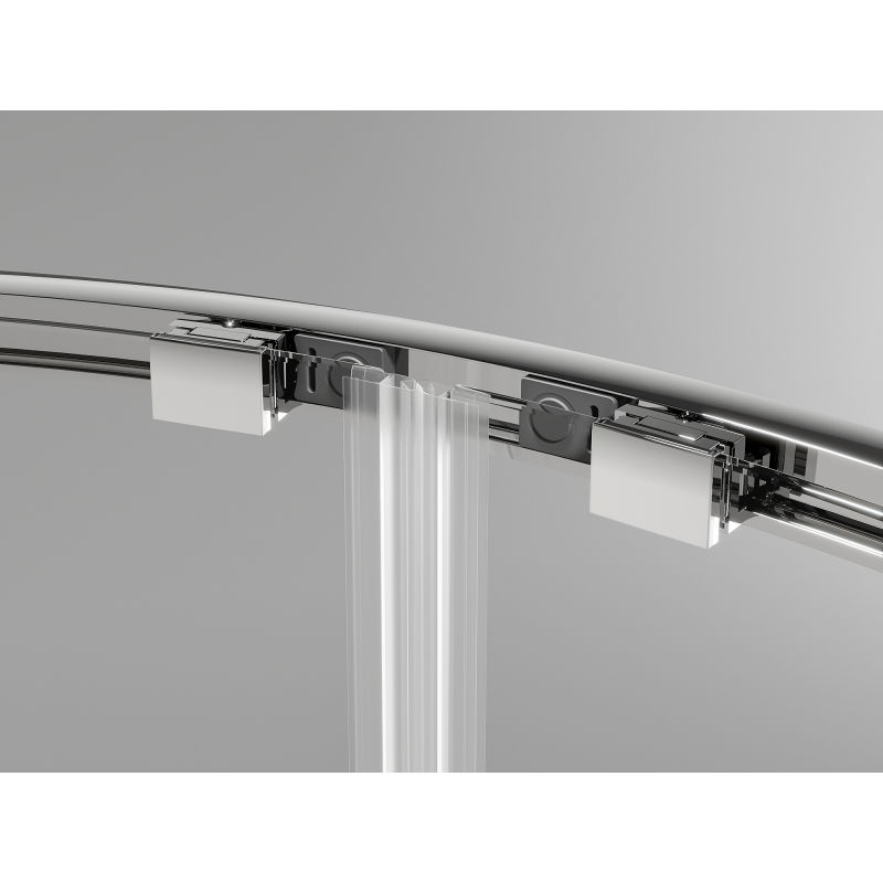 Mexen Exo pusapvalė dušo kabina stumdoma 80 x 80 cm, skaidri, chromuota - 8132-080-080-01-00