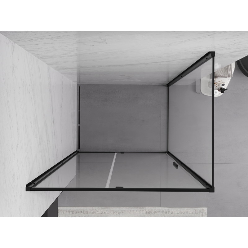 Mexen Exo-R Atveriamoji dušo kabina 110 x 100 cm, skaidri, juoda - 819-110-100-70-00