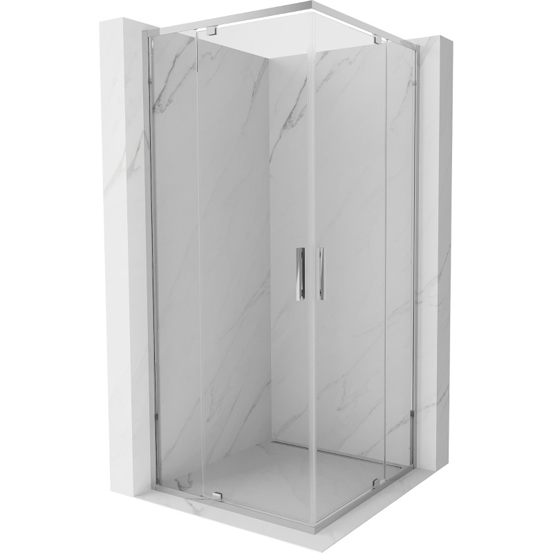 Mexen Exo-R Duo kvadratinis dušo kabinas su atveriamomis durimis 70 x 70 cm, permatomas, chromas - 8110-070-070-01-00