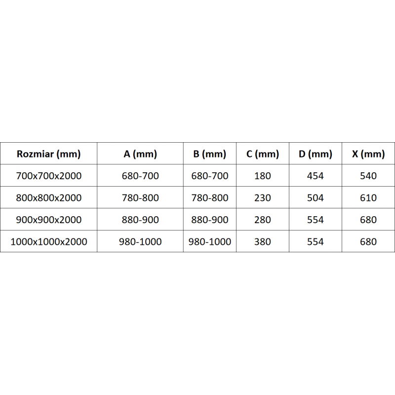 Mexen Exo kvadratinė dušo kabina su atveriamomis durimis 70 x 70 cm, skaidri, chromuota - 8110-070-070-01-00
