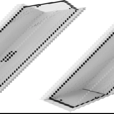 Mexen Exo kvadratinis dušo kabinas, 80 x 80 cm, permatomas, juodas - 8110-080-080-70-00