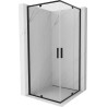 Mexen Exo-R Duo kvadratinis dušo kampelio kabina 80 x 80 cm, skaidri, juoda - 8110-080-080-70-00