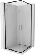 Mexen Exo-R Duo kvadratinis dušo kampelio kabina 80 x 80 cm, skaidri, juoda - 8110-080-080-70-00