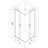 Mexen Exo-S Duo kvadratinė stumdomos durys dušo kabina 70 x 70 cm, permatomas, chromas - 8111-070-070-01-00