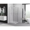 Mexen Exo-S Duo kvadratinė stumdomoji dušo kabina 90 x 90 cm, permatoma, chromas - 8111-090-090-01-00