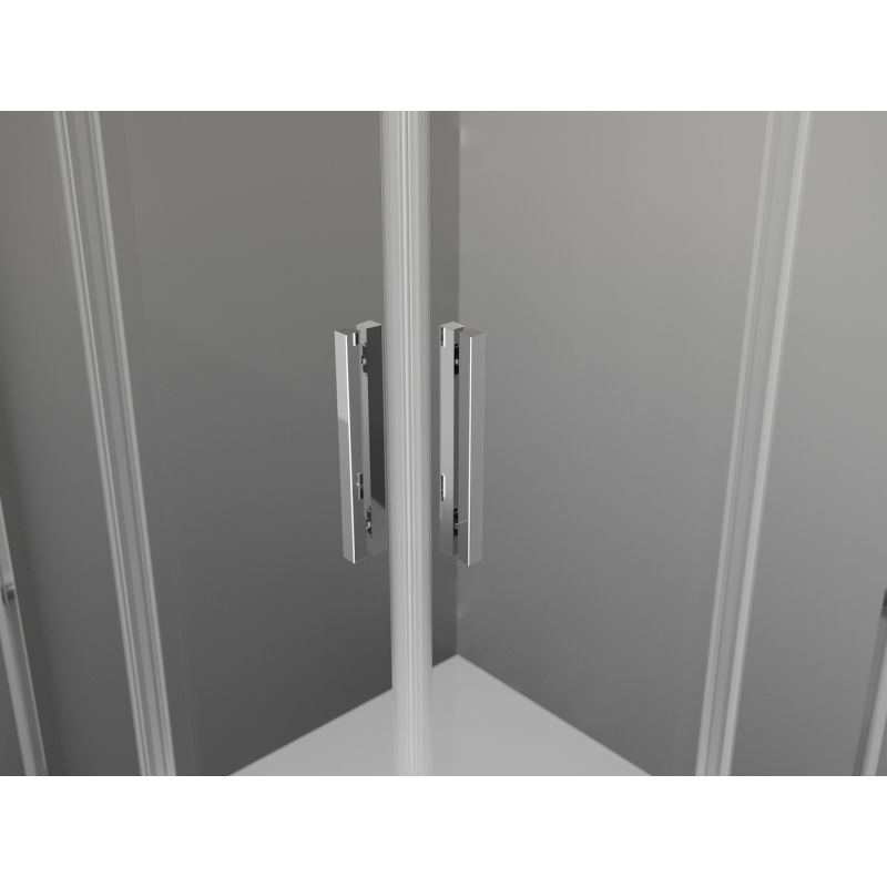 Mexen Exo kvadratinė dušo kabina stumdomomis durimis 100 x 100 cm, skaidri, chromuota - 8111-100-100-01-00