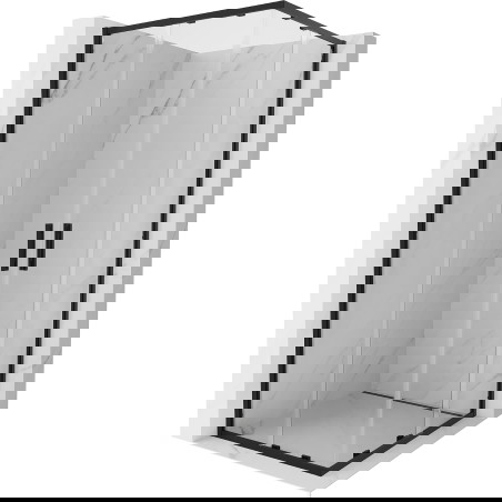 Mexen Exo Kvadratinė stumdomoji dušo kabina 80 x 80 cm, permatoma, juoda - 8111-080-080-70-00