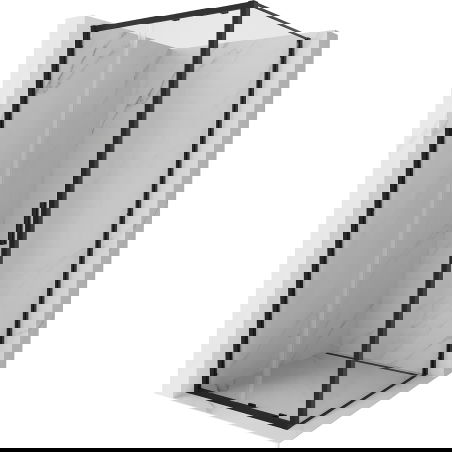 Mexen Exo slankiojantis dušo kabina 90 x 90 cm, permatoma, juoda - 8151-090-090-70-00
