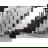 Mexen Exo slankiojantis dušo kabina 90 x 90 cm, permatoma, juoda - 8151-090-090-70-00