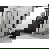 Mexen Exo slankiojantis dušo kabina 90 x 90 cm, permatoma, juoda - 8151-090-090-70-00