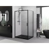Mexen Exo-BR atsidarantis dušo kabina 85 x 80 cm, skaidri, juoda - 8181-085-080-70-00