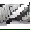 Mexen Exo pakreipiama dušo kabina 95 x 80 cm, permatoma, juoda - 8181-095-080-70-00