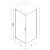 Mexen Exo dušo kabina 85 x 80 cm, skaidri, juoda - 8181-085-080-70-00