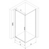 Mexen Exo-BR atveriama dušo kabina 95 x 80 cm, skaidri, juoda - 8181-095-080-70-00