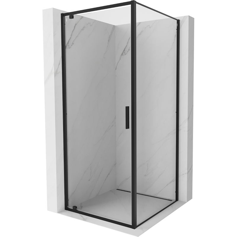 Mexen Exo dušo kabina atveriama 85 x 85 cm, skaidri, juoda - 8181-085-085-70-00