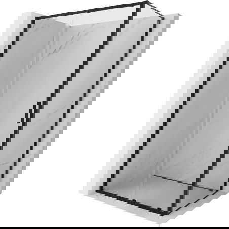 Mexen Exo stumdomas dušo kabina 140 x 70 cm, permatoma, juoda - 8151-140-070-70-00